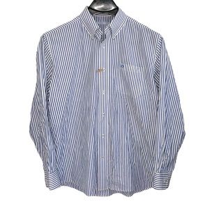 Southern Tide men’s Size Large white with blue stripes button‎ down shirt.